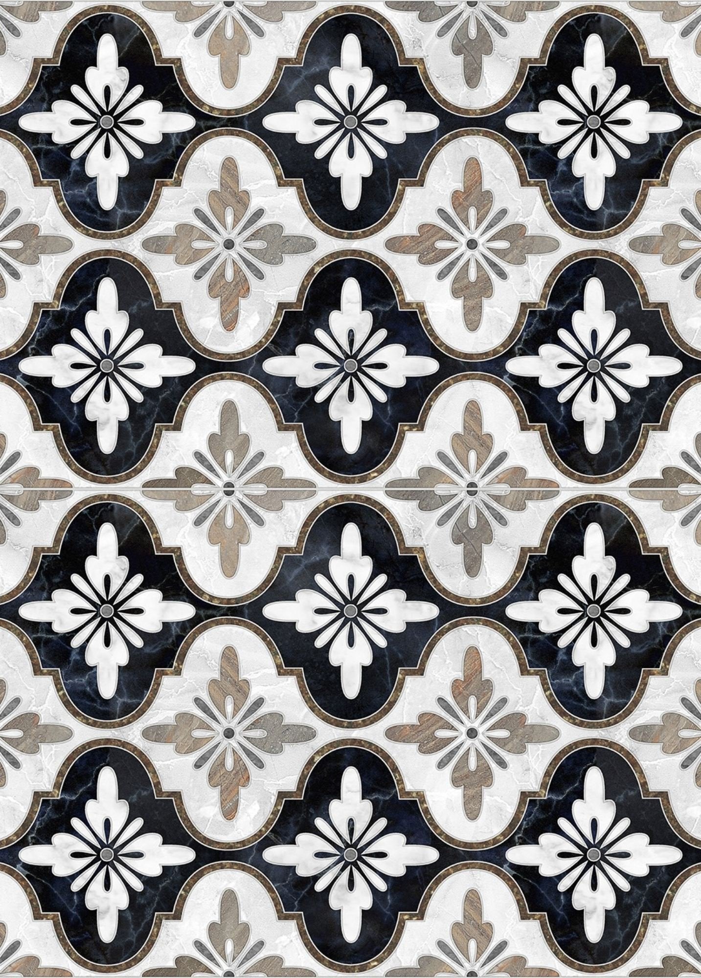 Maroc Black Waterproof Kitchen Mat