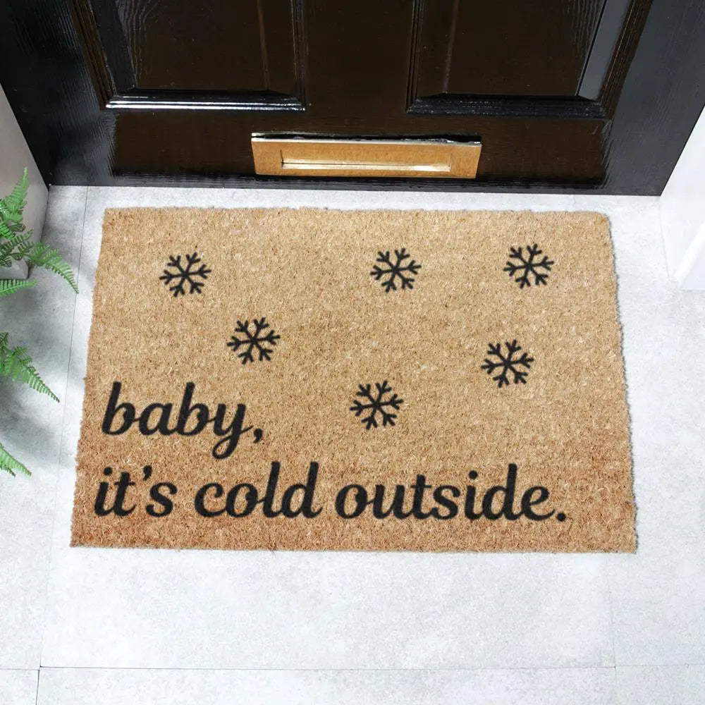 Baby it's Cold Outside Snowflakes Doormat