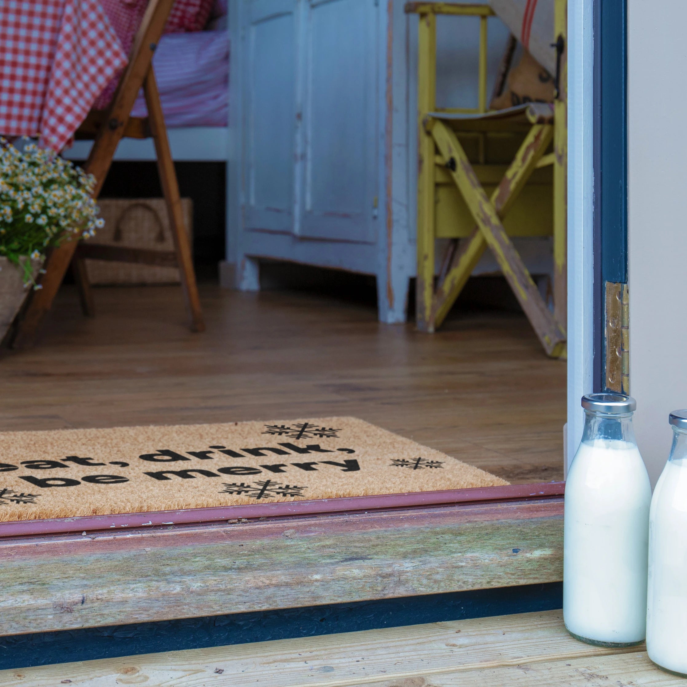 Eat, Drink, Be Merry Christmas Doormat