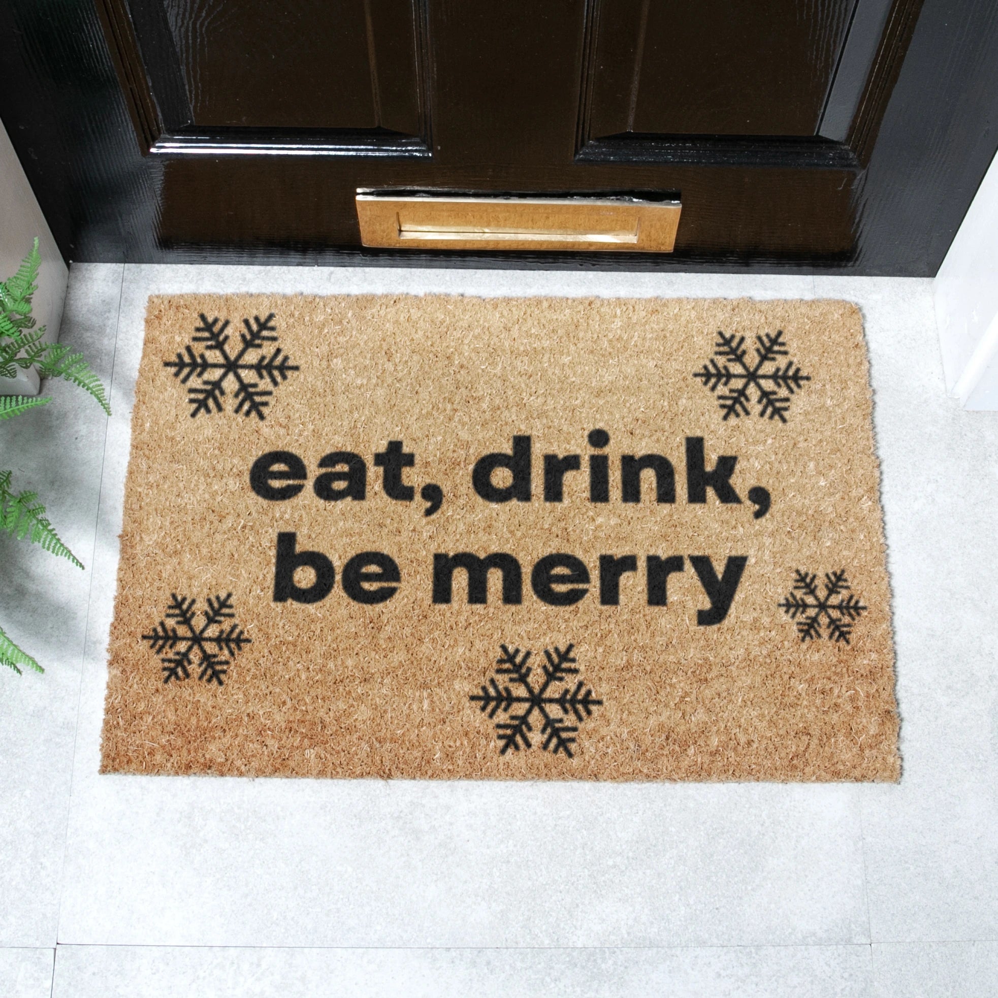Eat, Drink, Be Merry Christmas Doormat