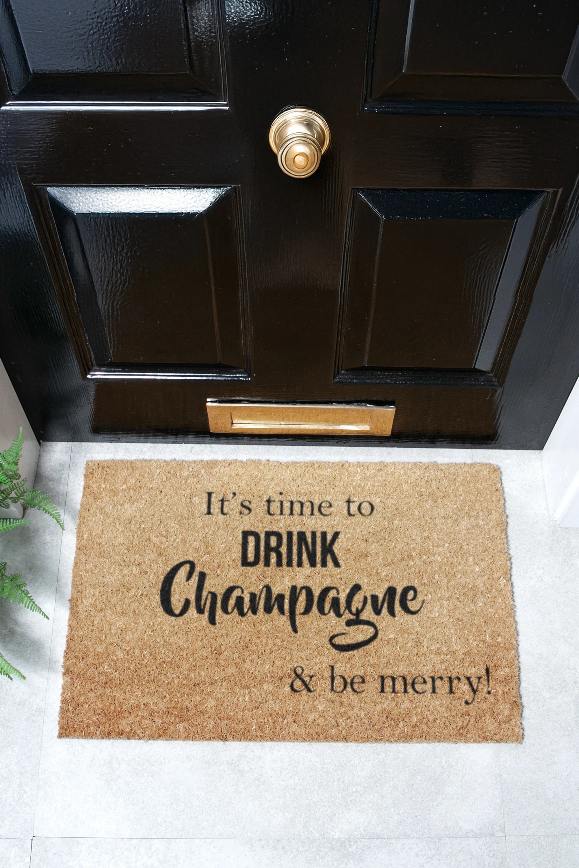 It's Time to Drink Champagne & Be Merry Doormat