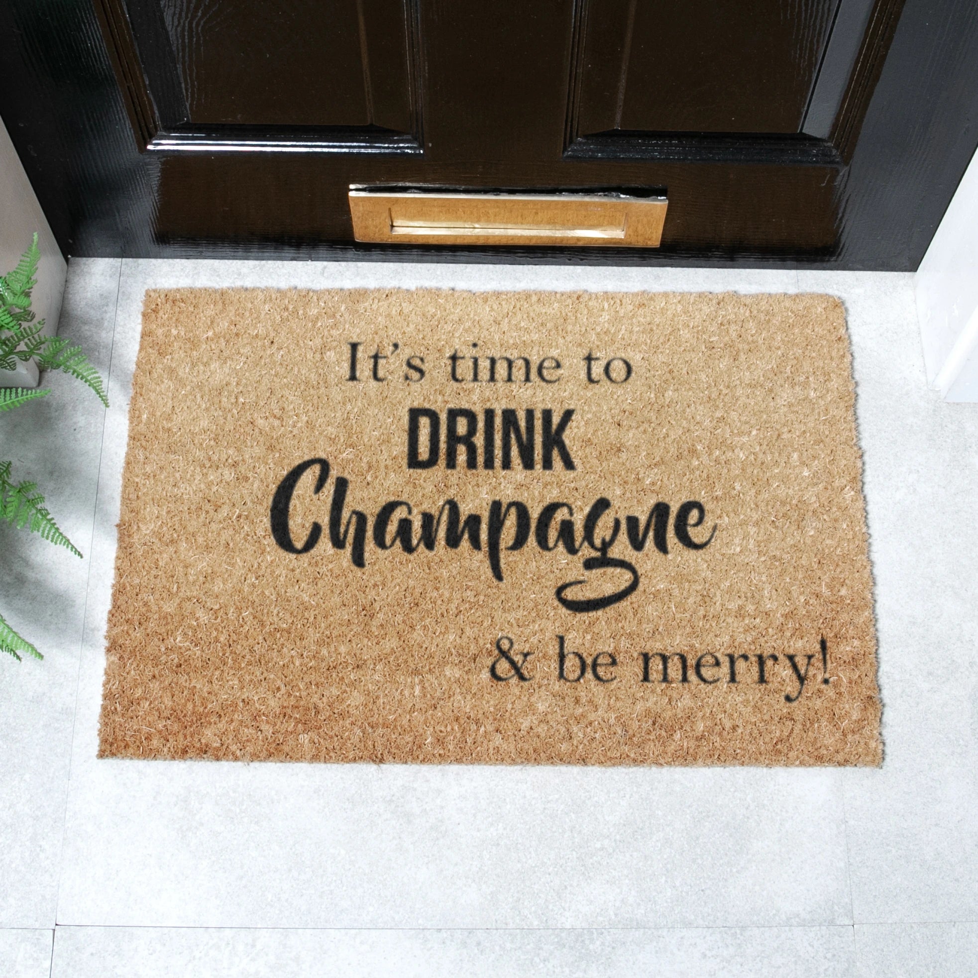 It's Time to Drink Champagne & Be Merry Doormat