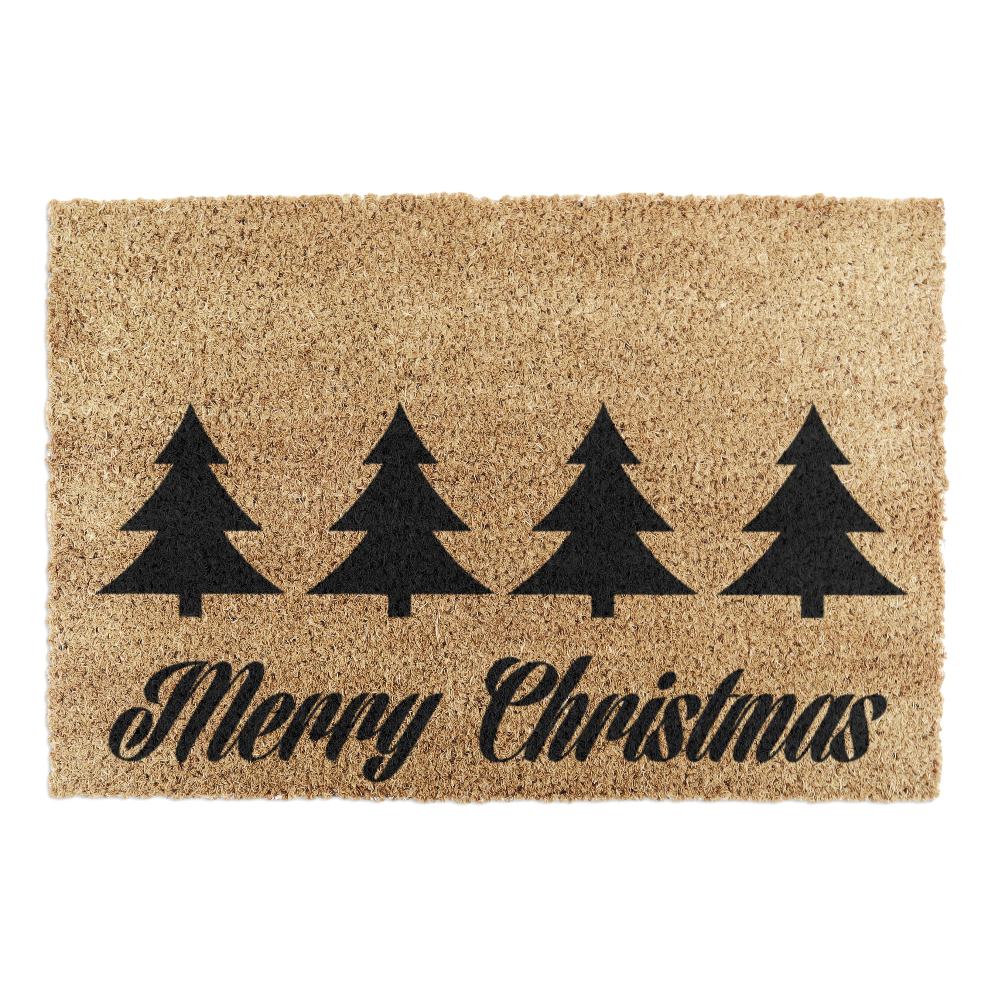 Christmas Trees with Merry Christmas Greeting Doormat