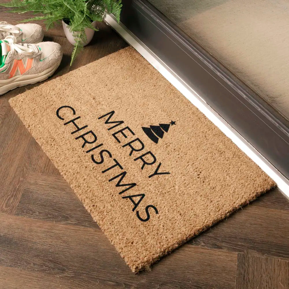Traditional Merry Christmas Greeting Doormat