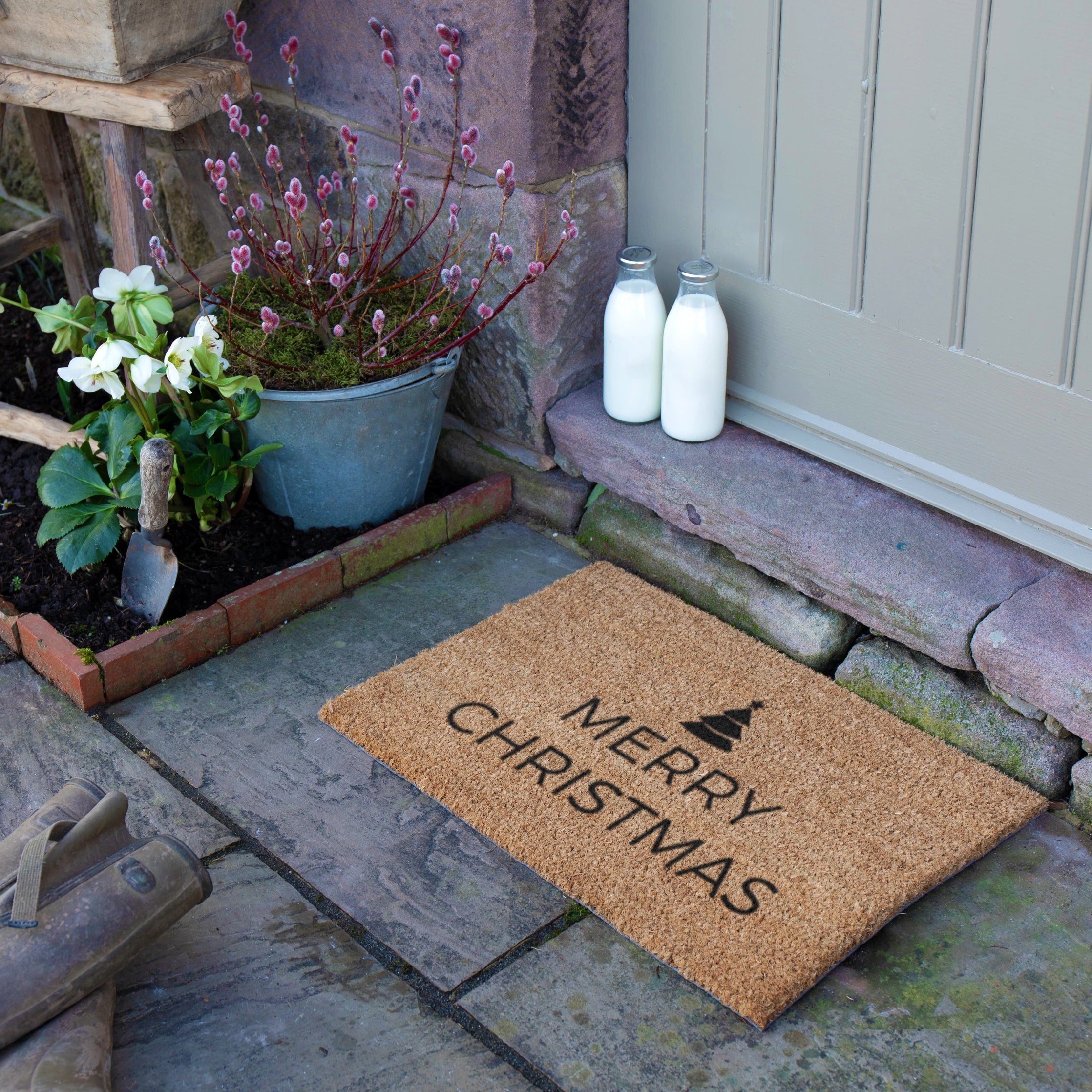 Traditional Merry Christmas Greeeting Doormat