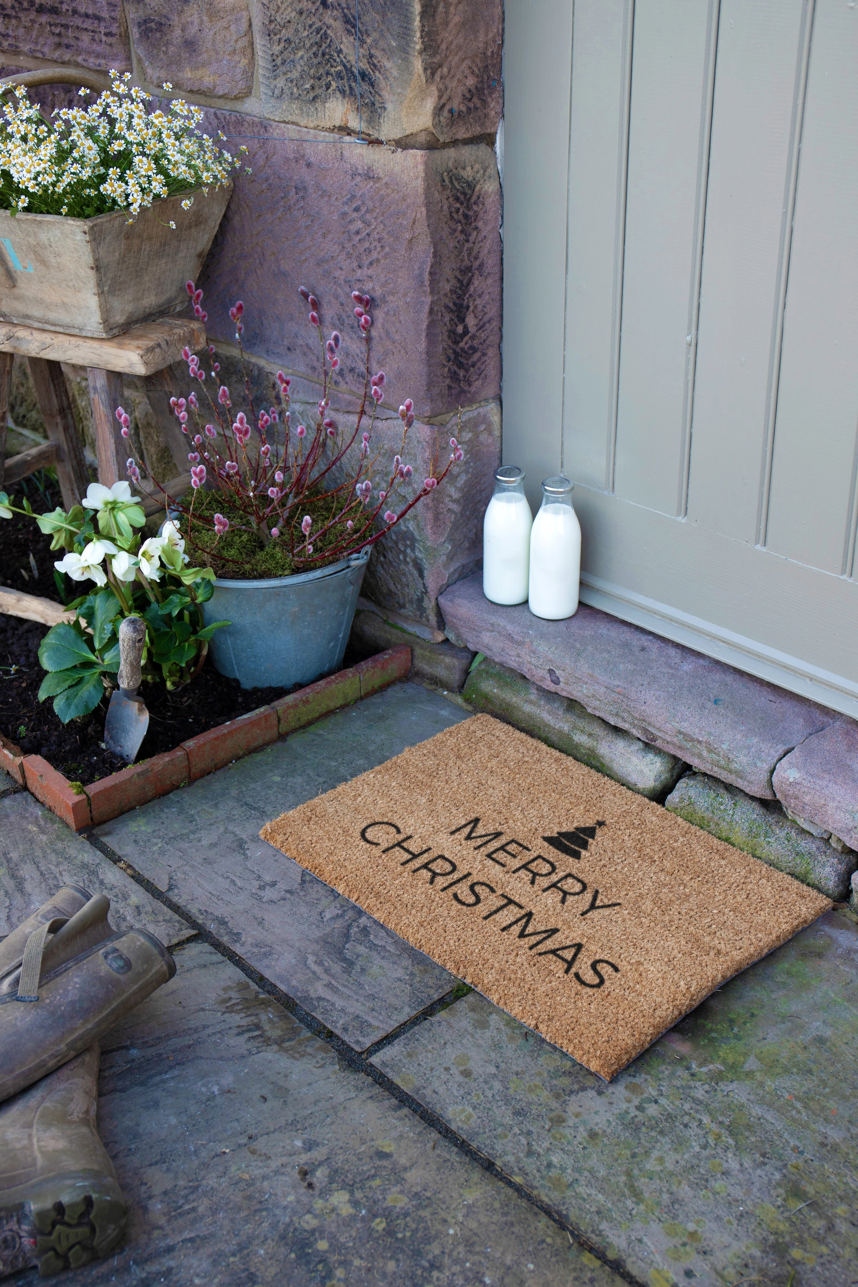 Traditional Merry Christmas Greeeting Doormat