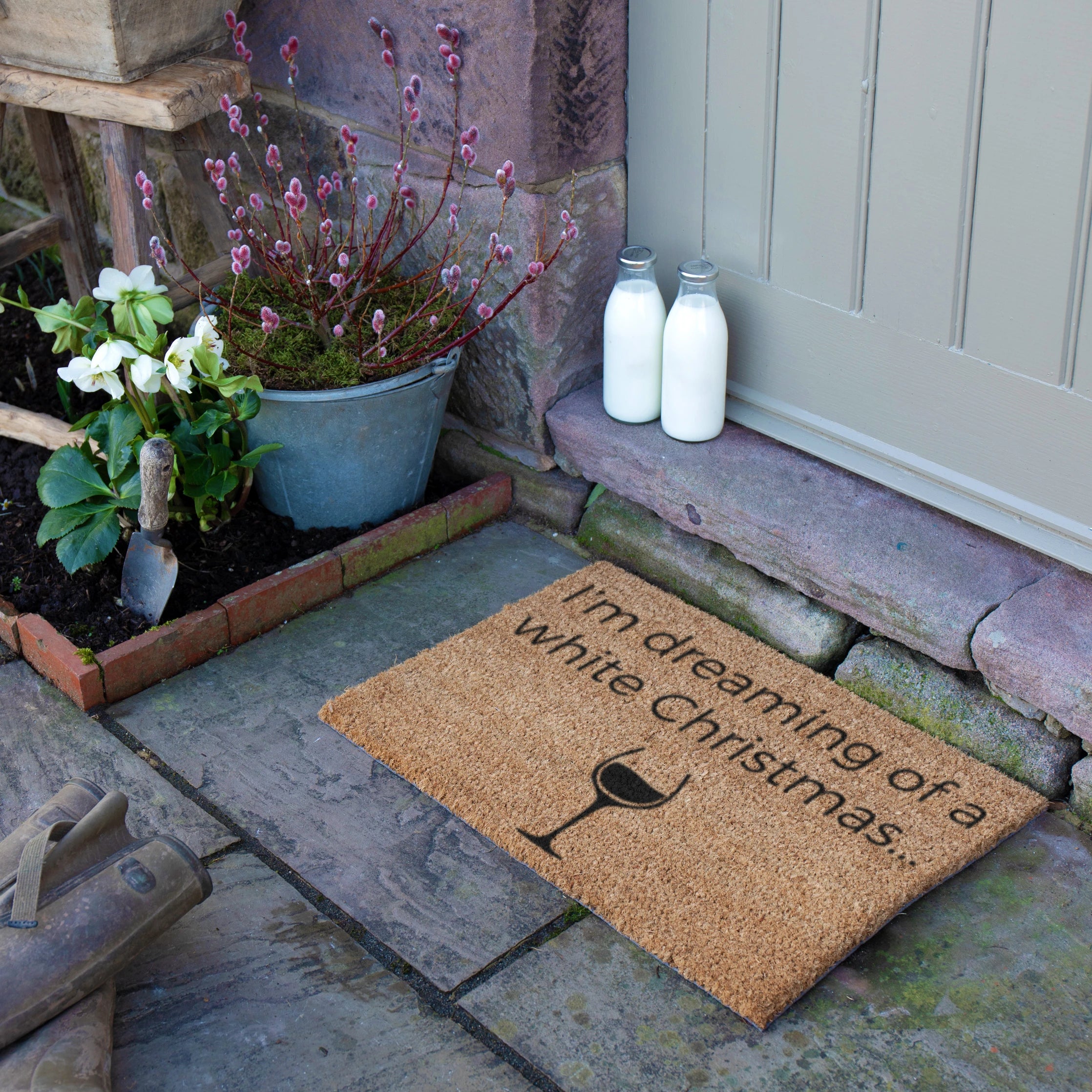 I'm dreaming of a White Wine Christmas Doormat