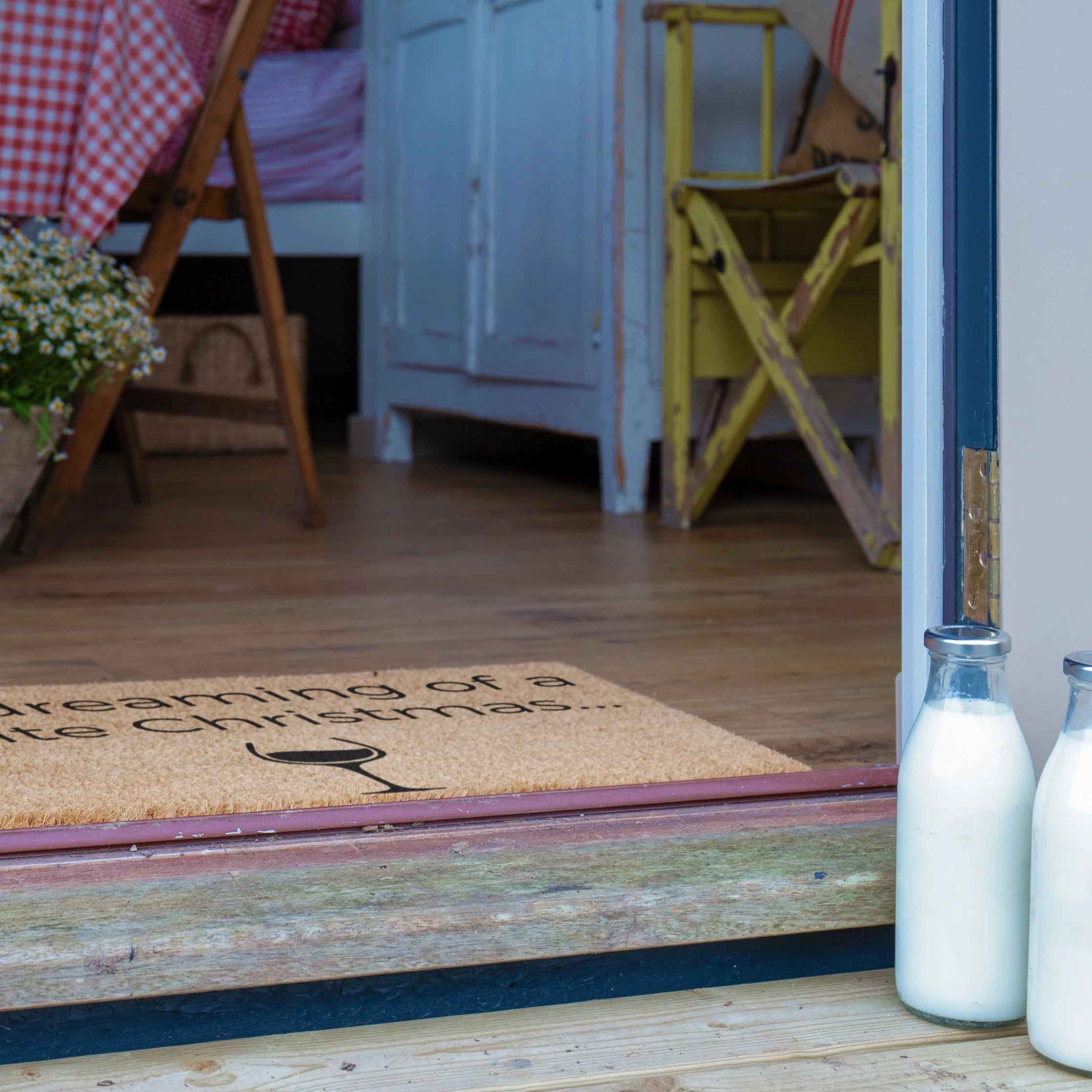 I'm dreaming of a White Wine Christmas Doormat