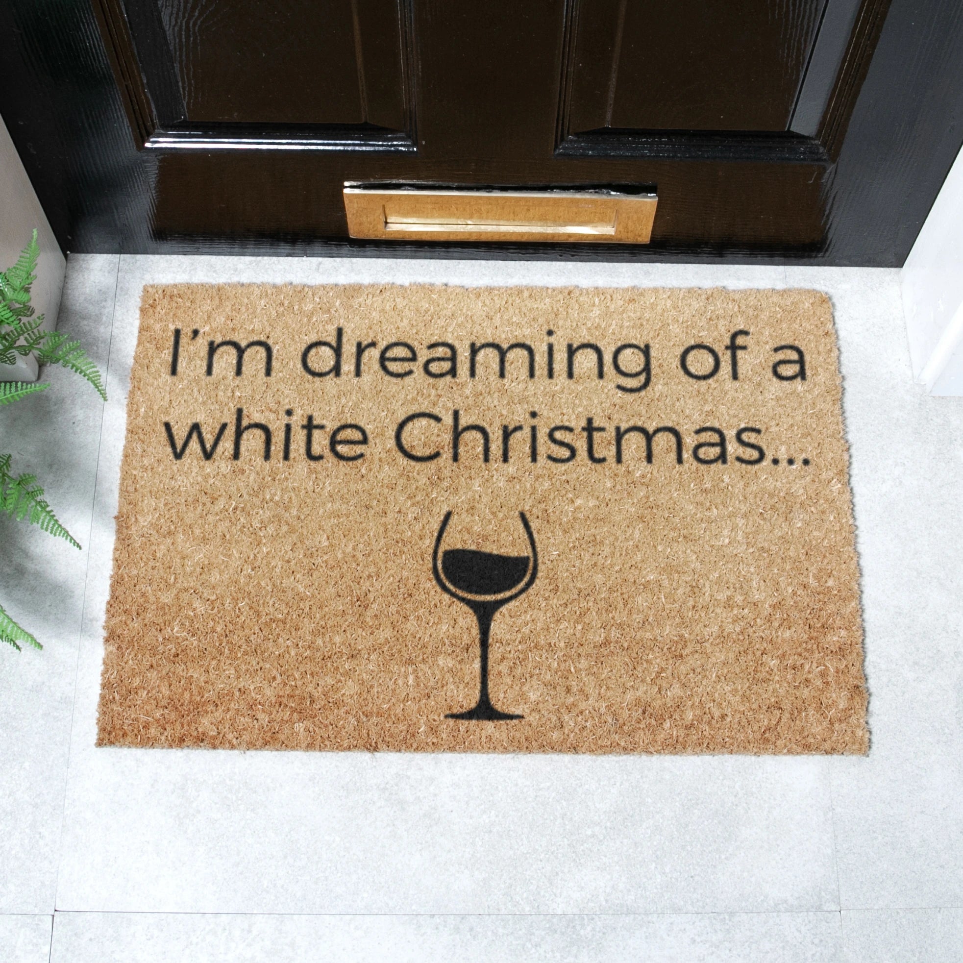 I'm dreaming of a White Wine Christmas Doormat