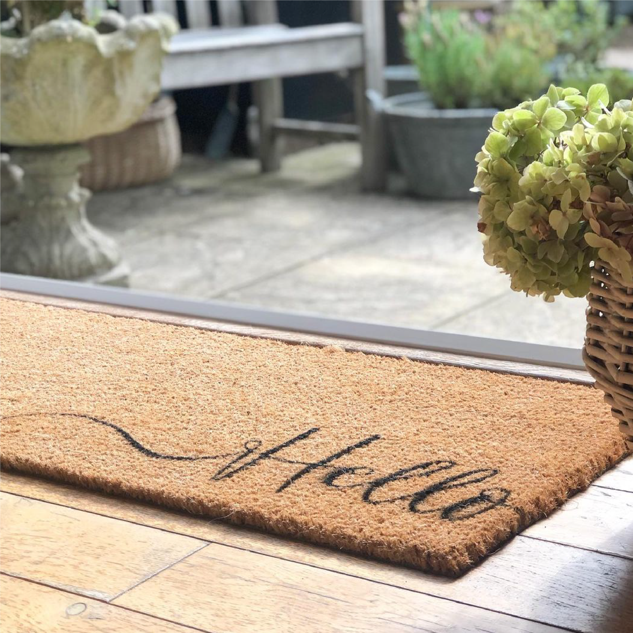 Hello Scribble Patio Doormat