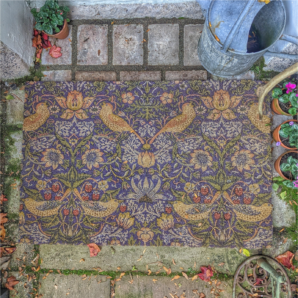Strawberry thief doormat
