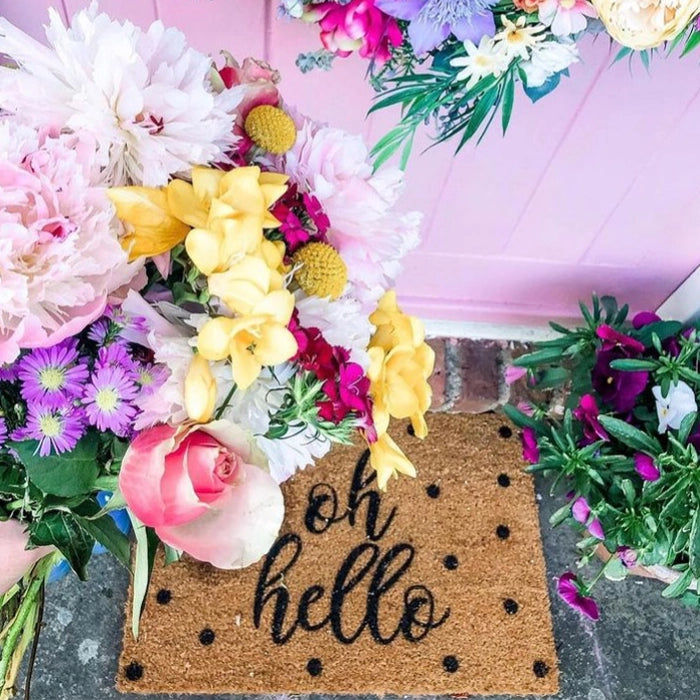Oh Hello Polka Dot Doormat