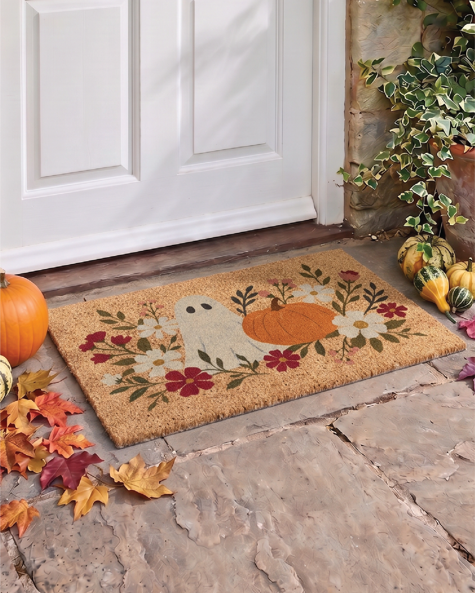 Ghost Floral Doormat (60x40cm)
