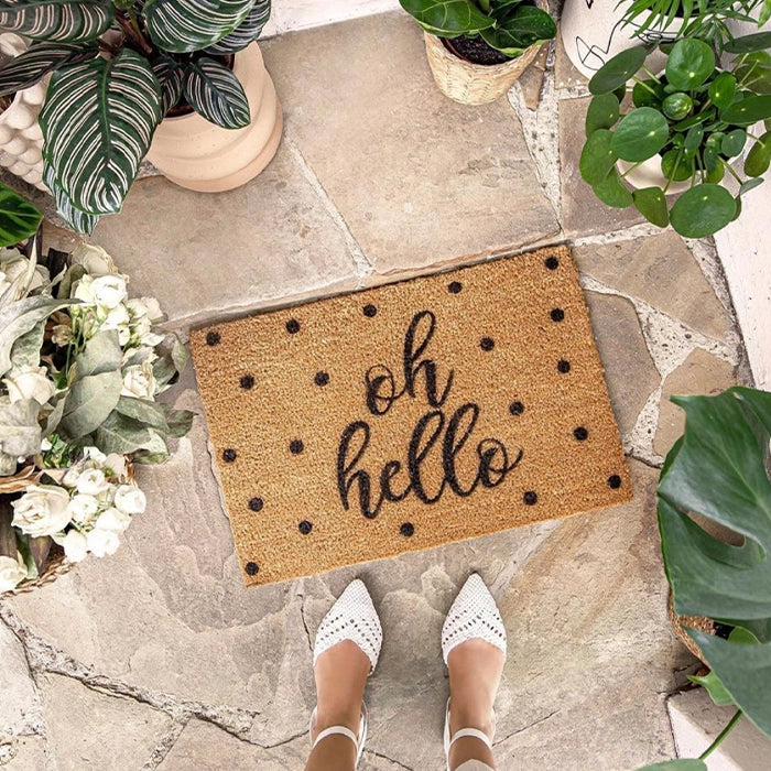 Oh Hello Polka Dot Doormat