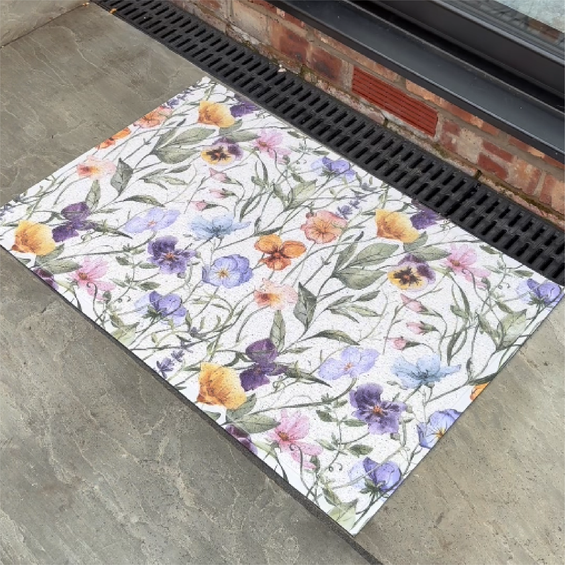 Watercolour Wild Flowers Doormat