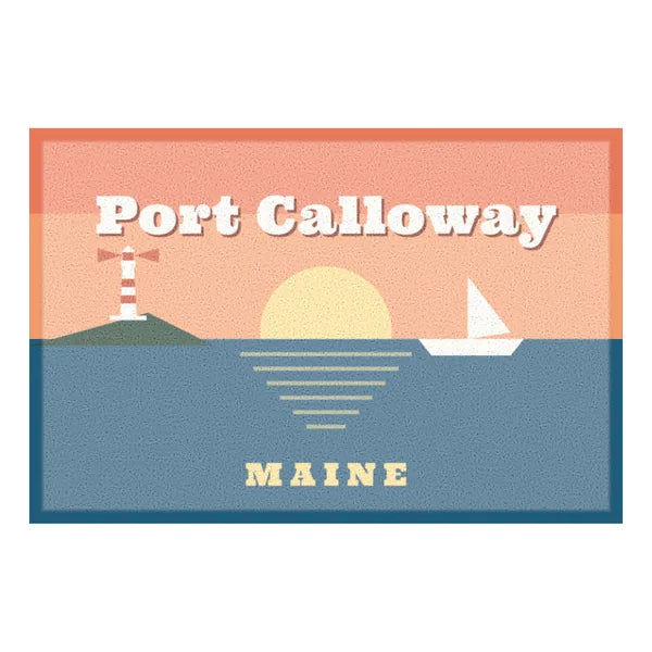 Custom All-weather doormat for Greetings from Port Calloway, concept design