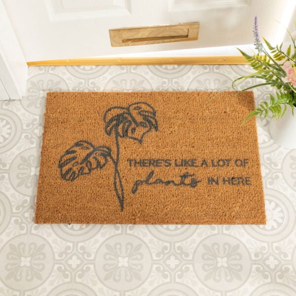Home Is Where Your Plants Live Grey Doormat