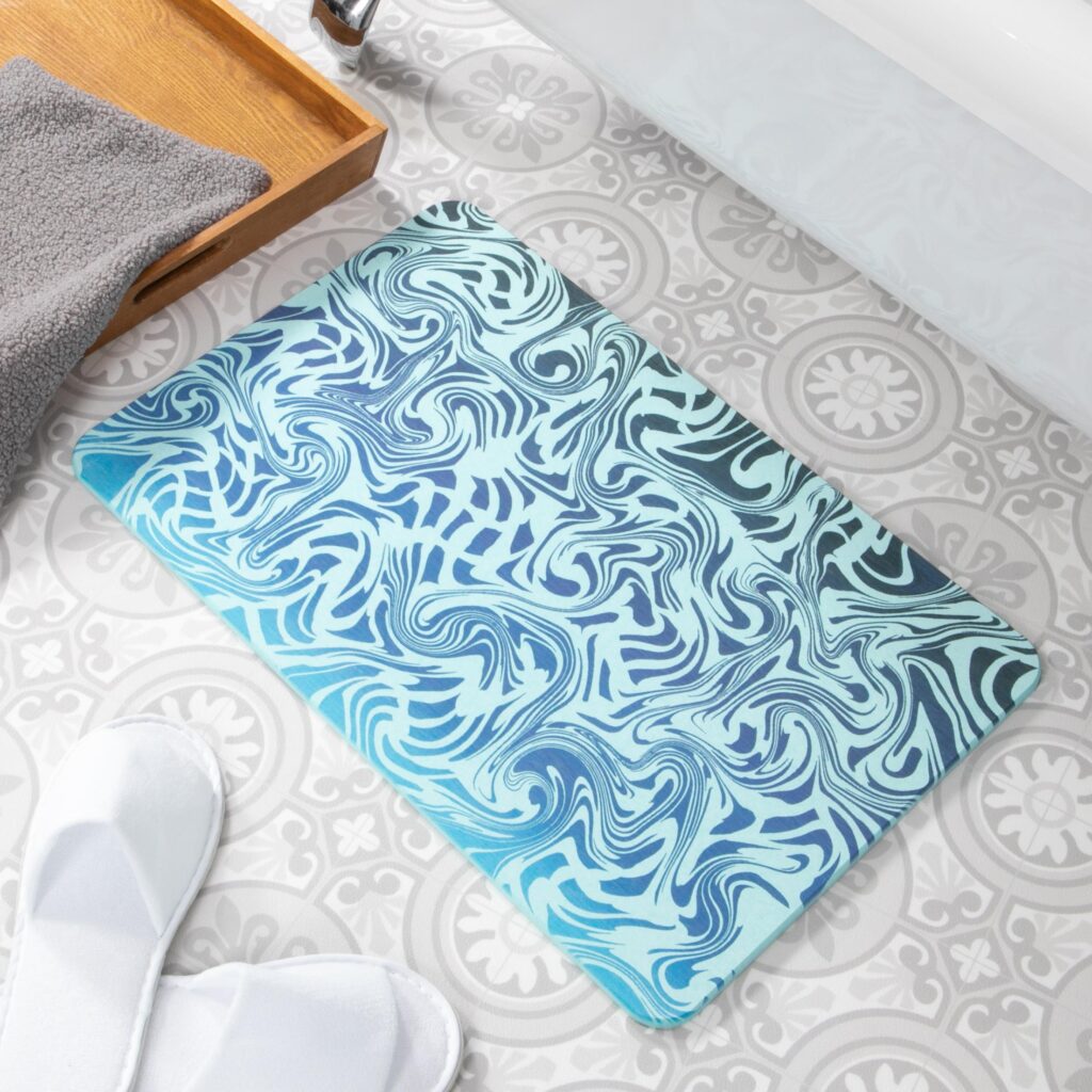 White Stone Non Slip Bath Mat - Artsy Mats