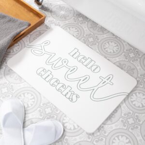 Boobs White Stone Non Slip Bath Mat - Artsy Mats