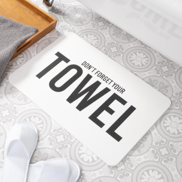 Don&#039;t Forget Your Towel White Stone Non Slip Bath Mat