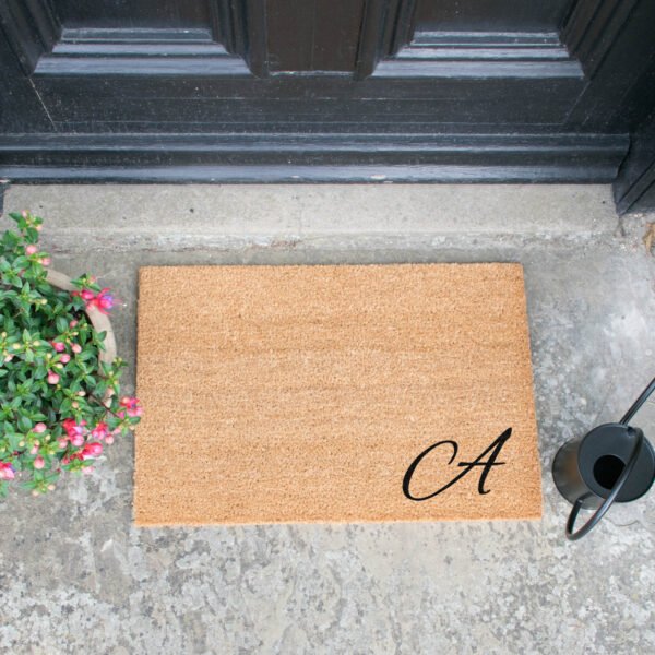 Handwriting Corner Monogram Doormat