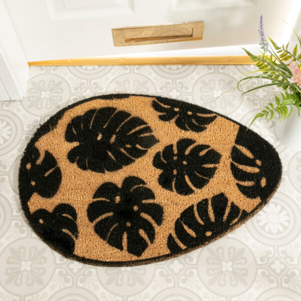 Monstera Leaf Pebble Door Mat