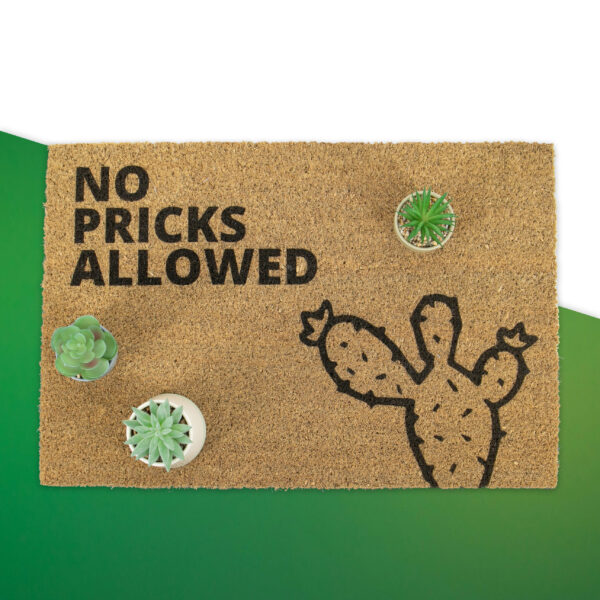 No Pricks Allowed Cactus Doormat