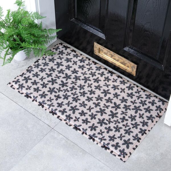 Navy Flower Doormat (70 x 40cm)