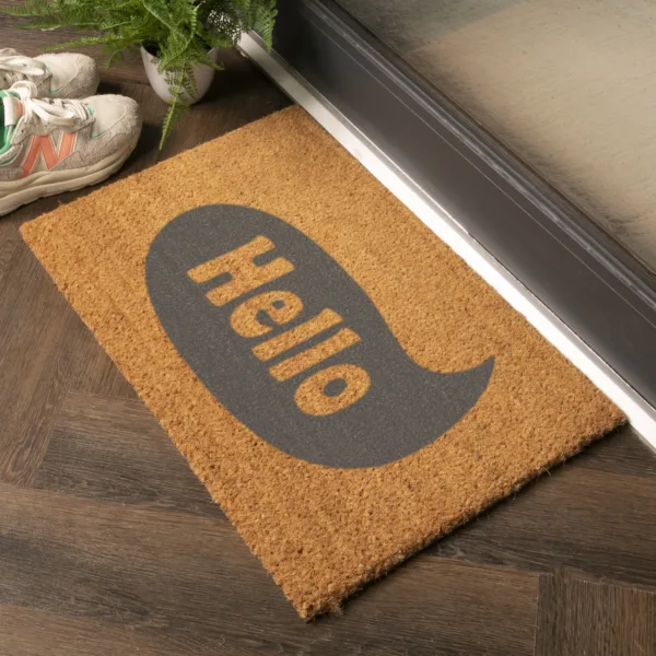 Grey Speech Bubble Doormat