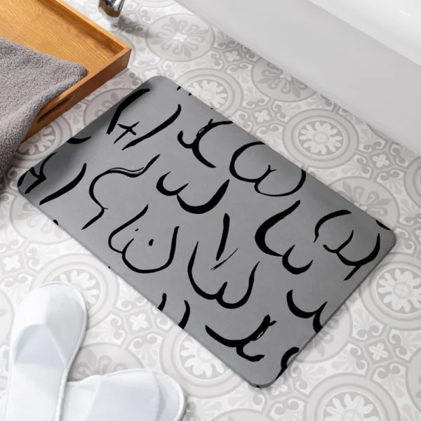 Bums Grey Stone Non Slip Bath Mat