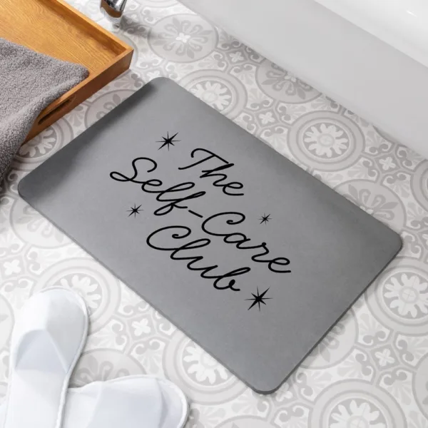 Self Care Club Grey Stone Non Slip Bath Mat