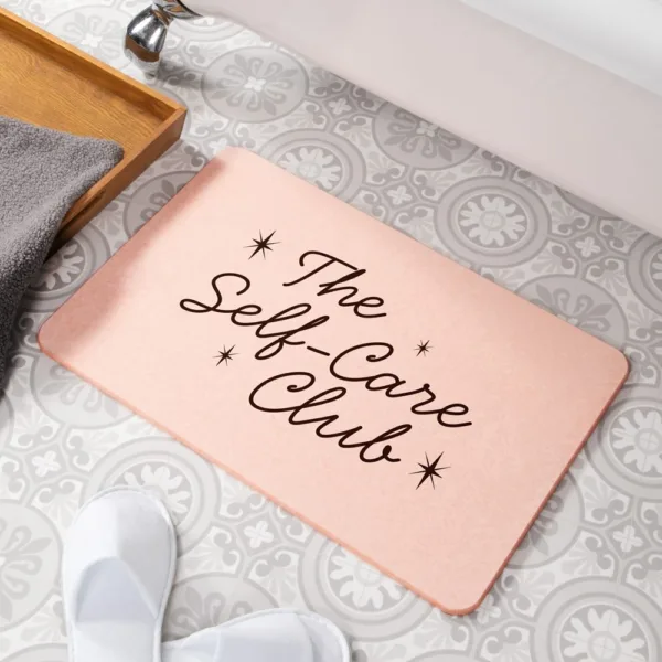 Self Care Club Pink Stone Non Slip Bath Mat