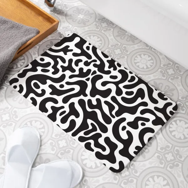 Abstract Blobs Stone Non Slip Bath Mat