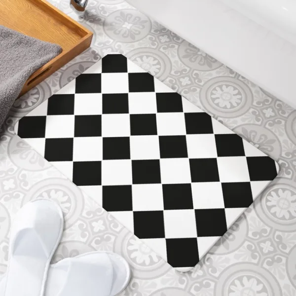 Diamond Tile Stone Non Slip Bath Mat