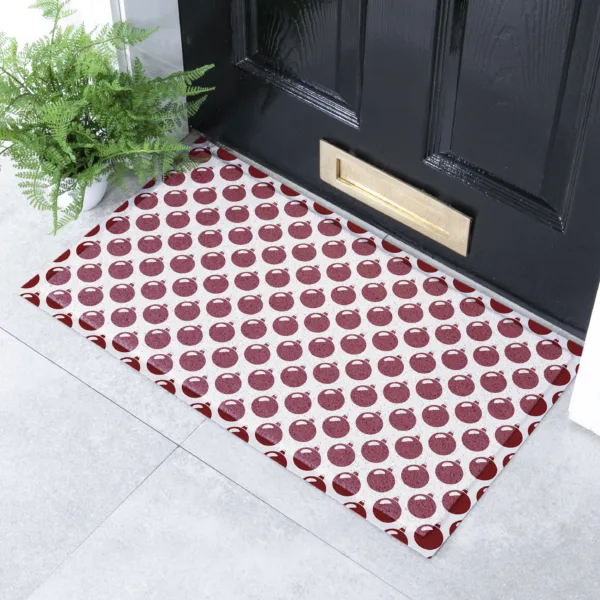 Xmas Theme Bauble Pattern Doormat