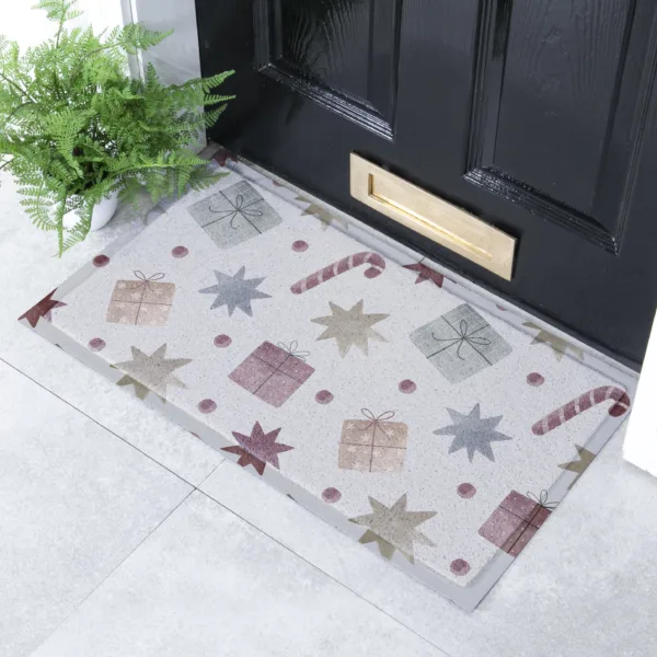 Xmas Theme Presents Pattern Doormat