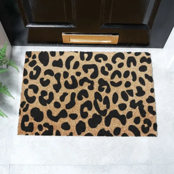 Felpudo con estampado de leopardo