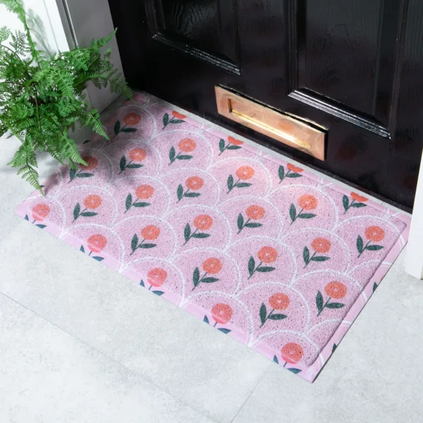 Pink Floral Pattern Doormat x Melissa Donne