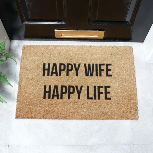 Happy Wife Happy Life Doormat