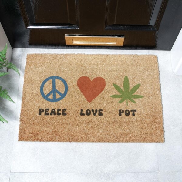 Peace Love Pot Doormat (60 x 40cm)