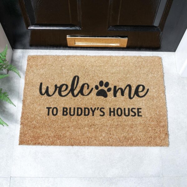 Welcome To Dogs House Personalised Doormat (60 x 40cm)