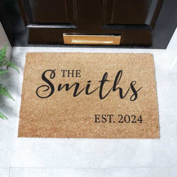 The Family Name Est. Year Personalised Doormat (60 x 40cm)