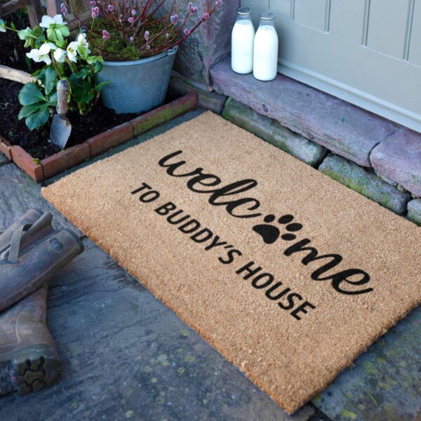 Welcome To Dogs House Personalised Doormat (90 x 60cm)