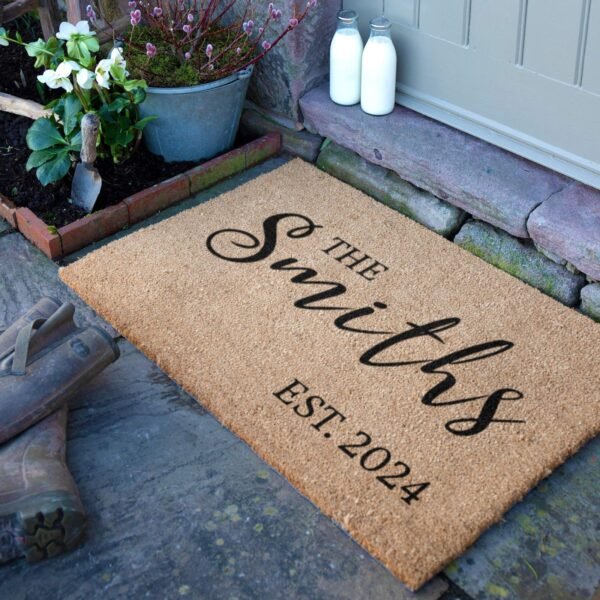 The Family Name Est. Year Personalised Doormat (90 x 60cm)