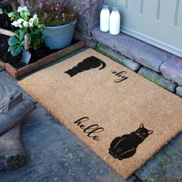 Hello Bye Cats Doormat (90 x 60cm)